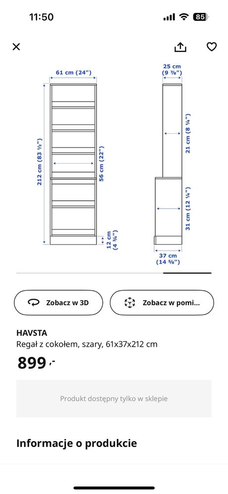 Zestaw mebli Ikea Havsta szare + gratis stolik