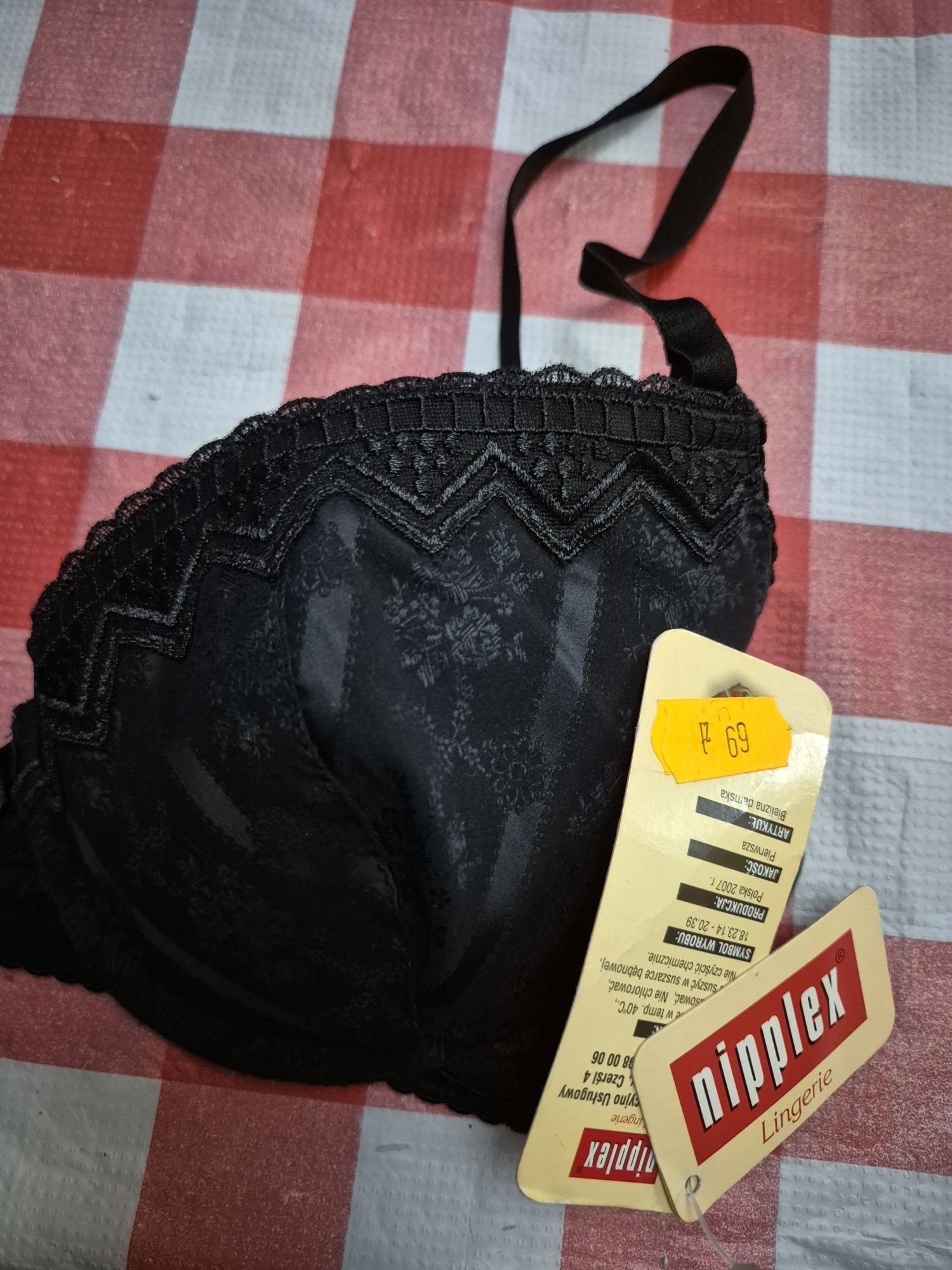 Czarny stanik push up Nipplex 80B nowy z metką