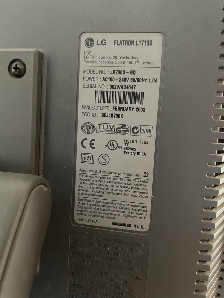 Монітор LG Flatron L1710s