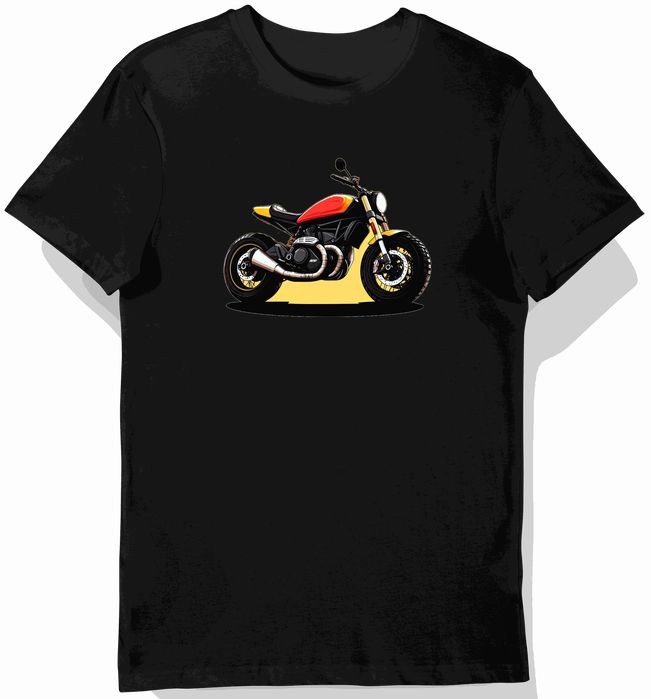 Koszulka męska czarna z motywem kultowego motocykla Ducati XL