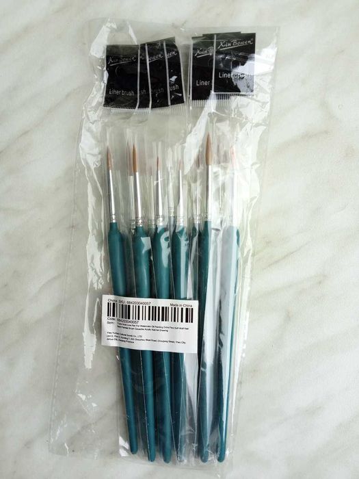 Кисточки тонкие рисования. Пензлики для малювання. 11 шт.