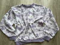 H&M 146/152 fioletowa biała bluza tie dye dekatyzowana