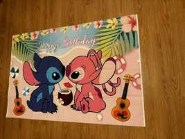 Painel de festas Stitch e toalha de mesa
