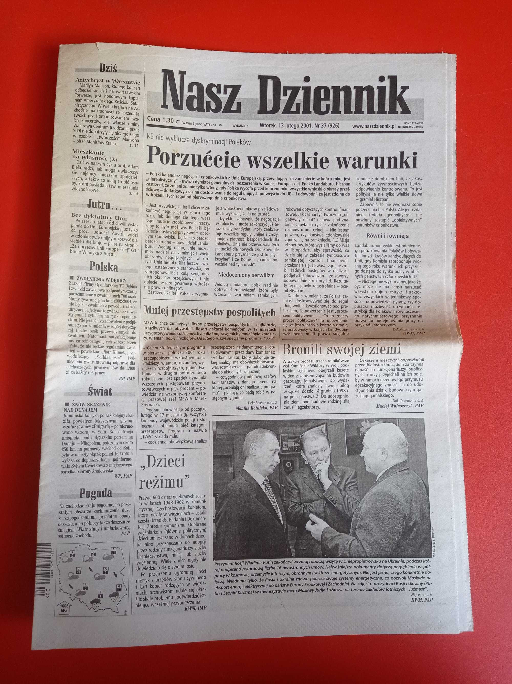 Nasz Dziennik, nr 37/2001, 13 lutego 2001