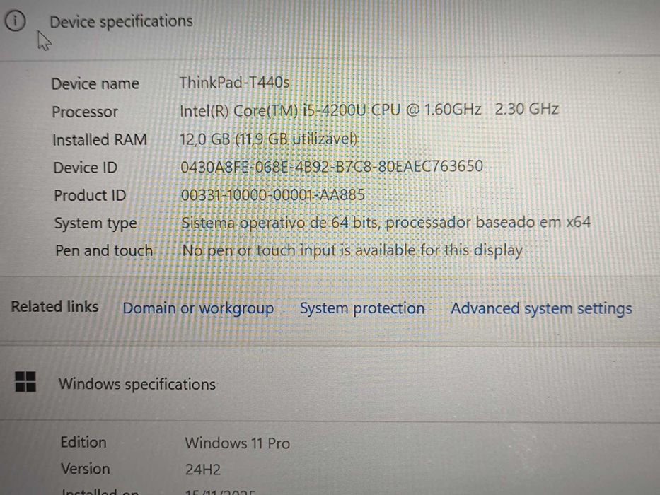 Lenovo ThinkPad T440s i5 SSD 256GB 12GB RAM FullHD