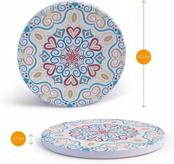 Spodek pod filiżankę kubek ceramiczna podstawka 6szt