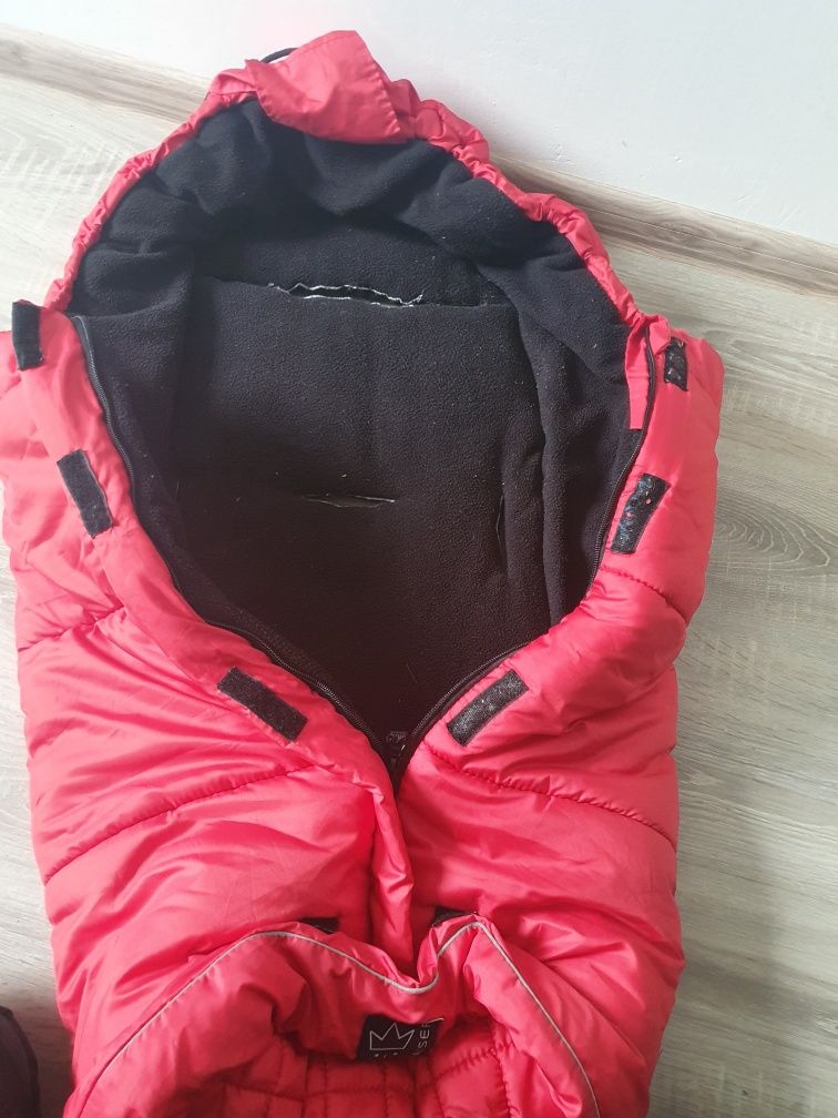 Śpiwór do wózka sanek zimowy czerwony Kaiser Iglu Thermo fleece