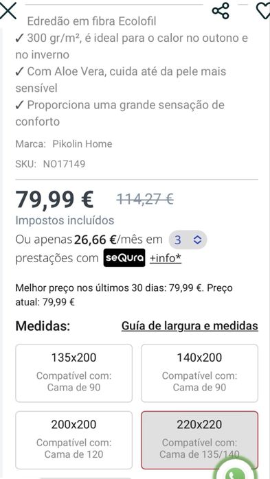 Edredão Pikolin branco de casal