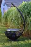 Grill ogrodowy wiszący z rusztem nierdzewnym 60 cm – solidny, loftowy