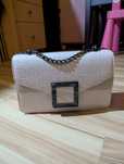 Nowa torebka crossbody kremowa pudrowa na ramię kopertówka