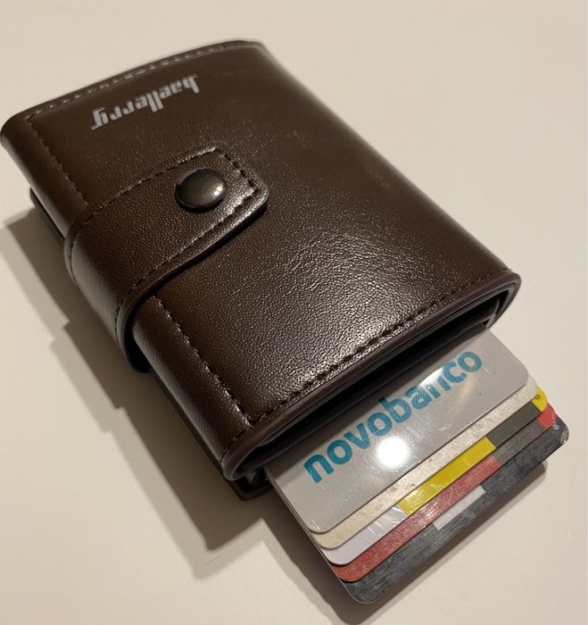 Carteira porta cartões RFID anti-roubo minimalista