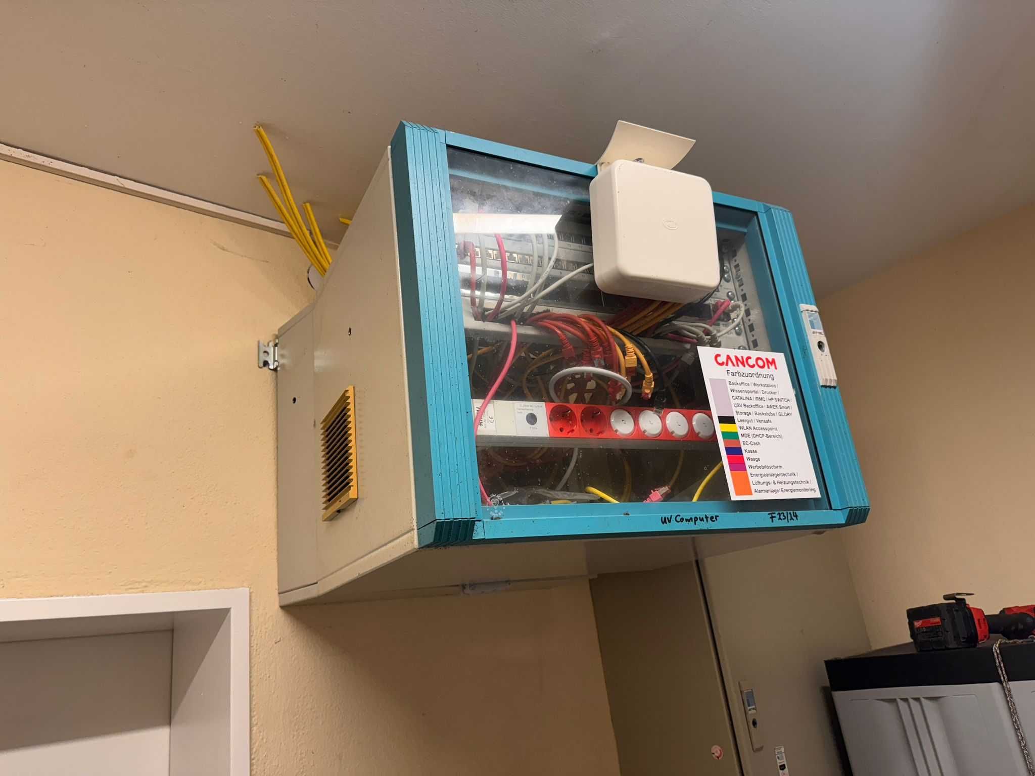 szafa serwerowa rozdzielcza elektryczna serwisowa przeszklona wisząca