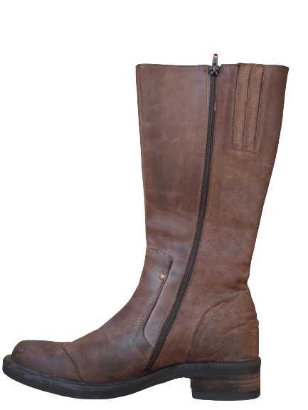 BE SAX włoskie kozaki skóra naturalna vintage 37
