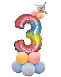 Balon cyfra 3 zestaw balonów urodziny