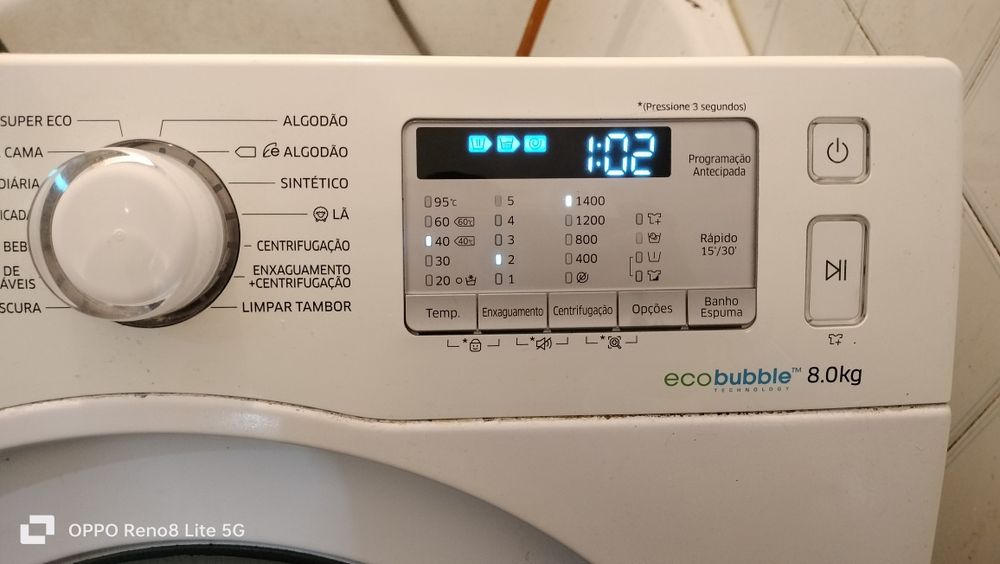 Máquina Samsung eco bubble 8kg 1400rpm A+++