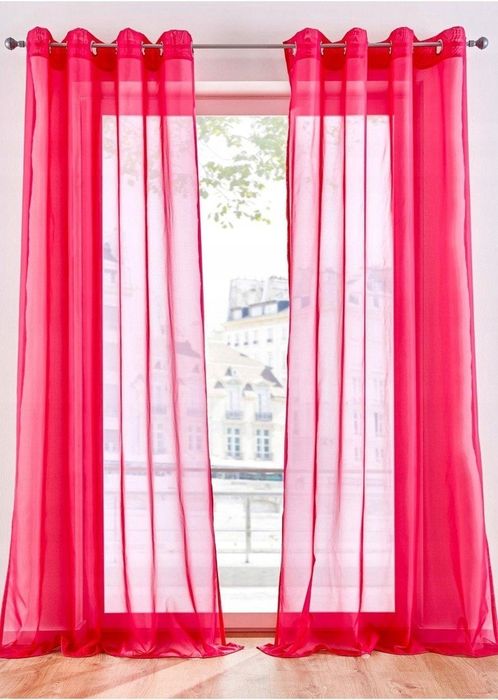 B.P.C. różowa zasłona przezroczysta na kółkach 220x140cm