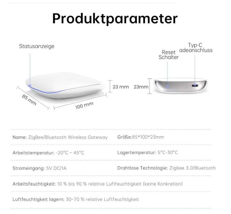 Bramka Zigbee 3.0, Bluetooth 5.0, WiFi MIUCDA