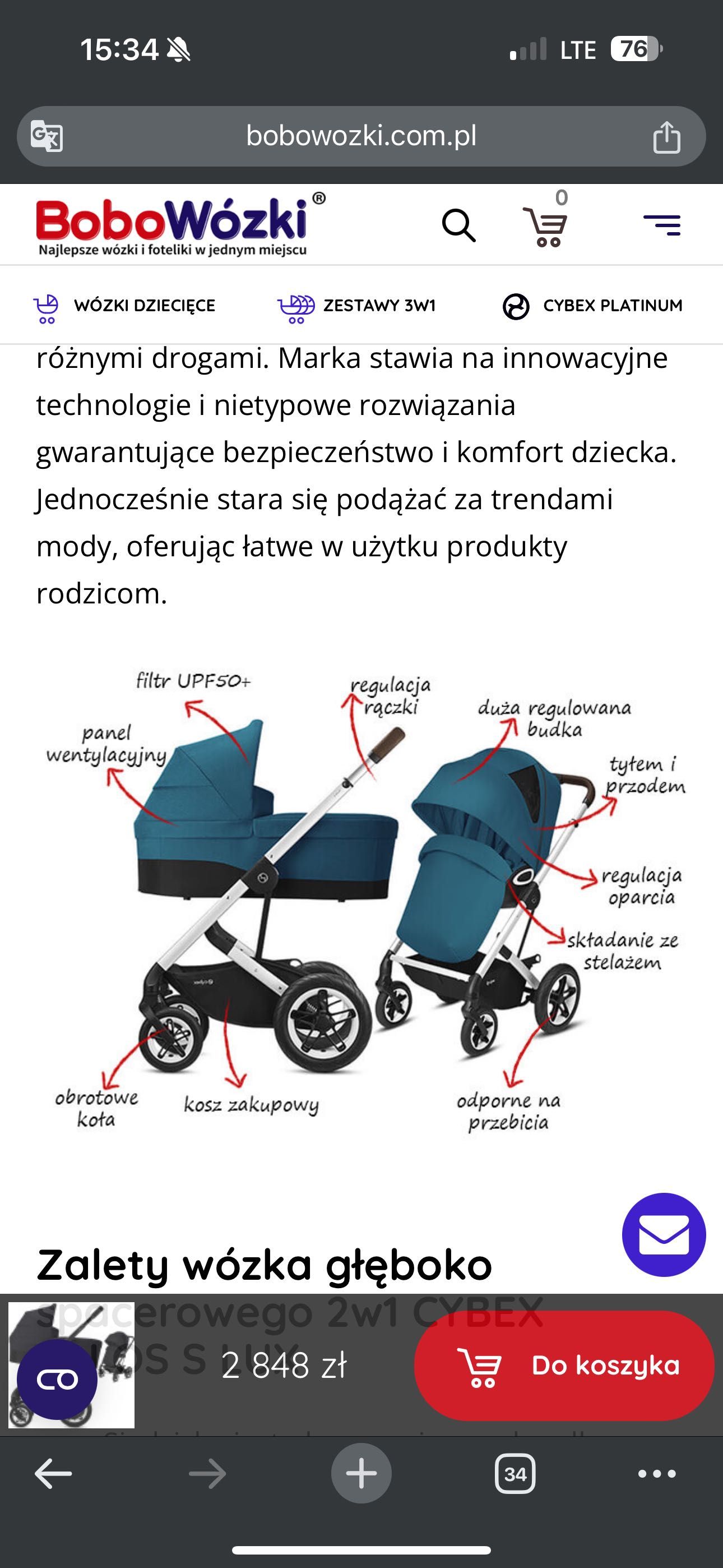 Wózek cybex 3 in 1 talos