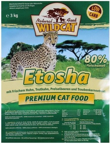 Mięsna i hipoalergiczna karma dla kotów - Wildcat Etosha KURCZAK 3kg