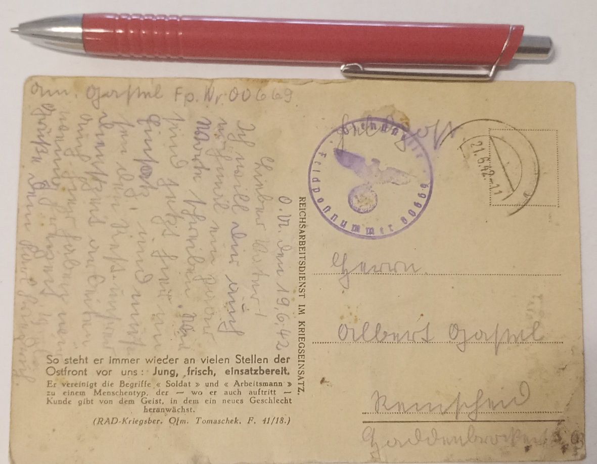 Militaria De Trincheira III Reich Postal RAD