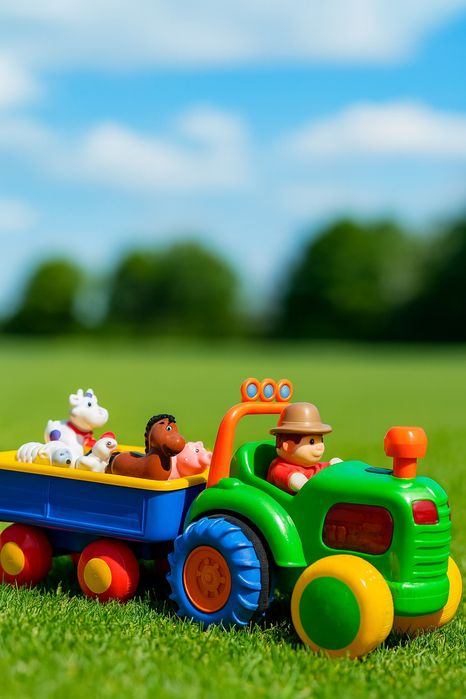 Трактор із причепом українською з ефектами