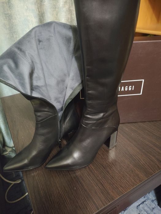 Сапоги женские,осень- весна, кожаные, AntonioBiaggi
