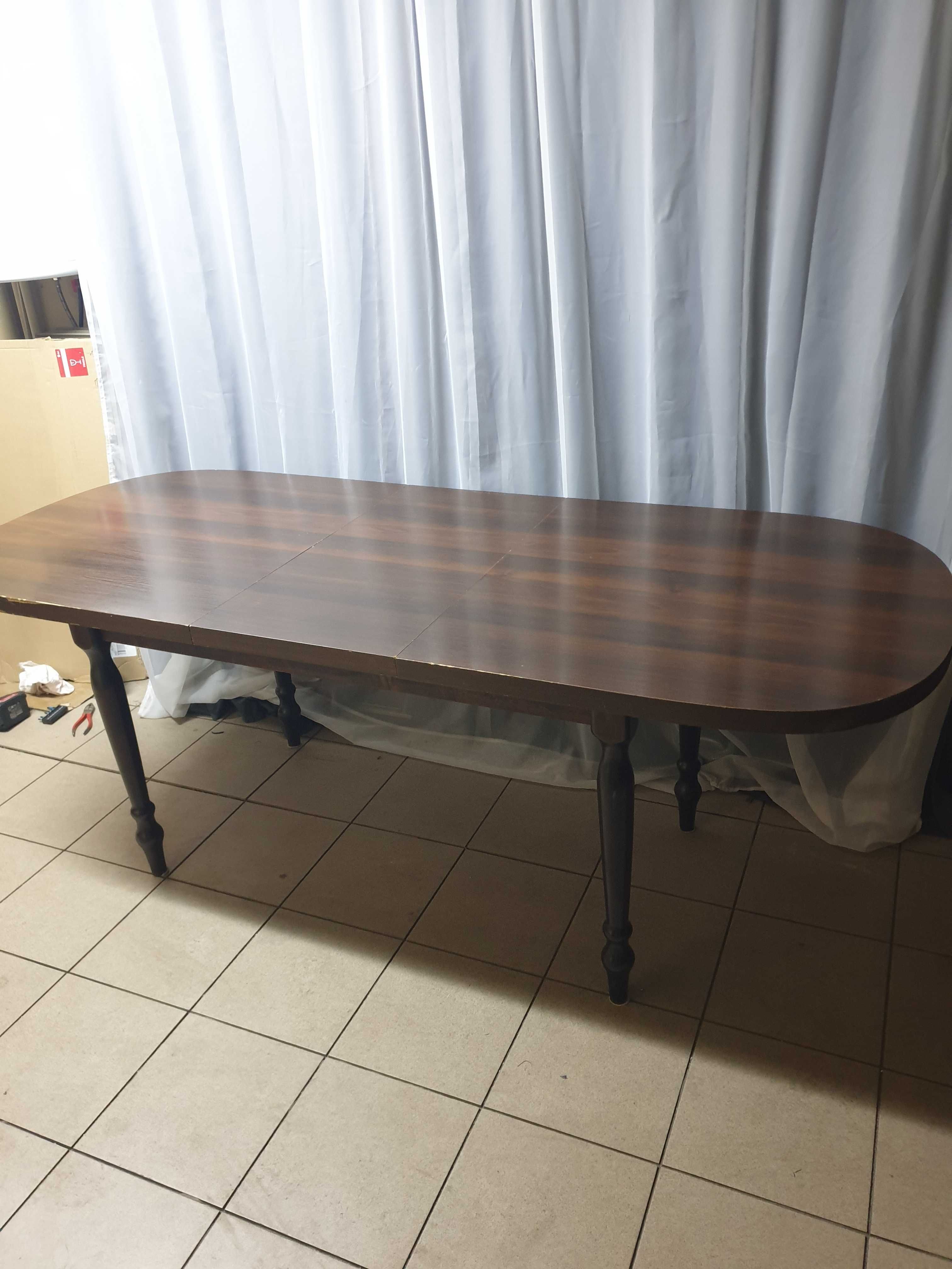 Stol+4krzesla z krzeslami zestaw krzesel komplet rozkladany owalny