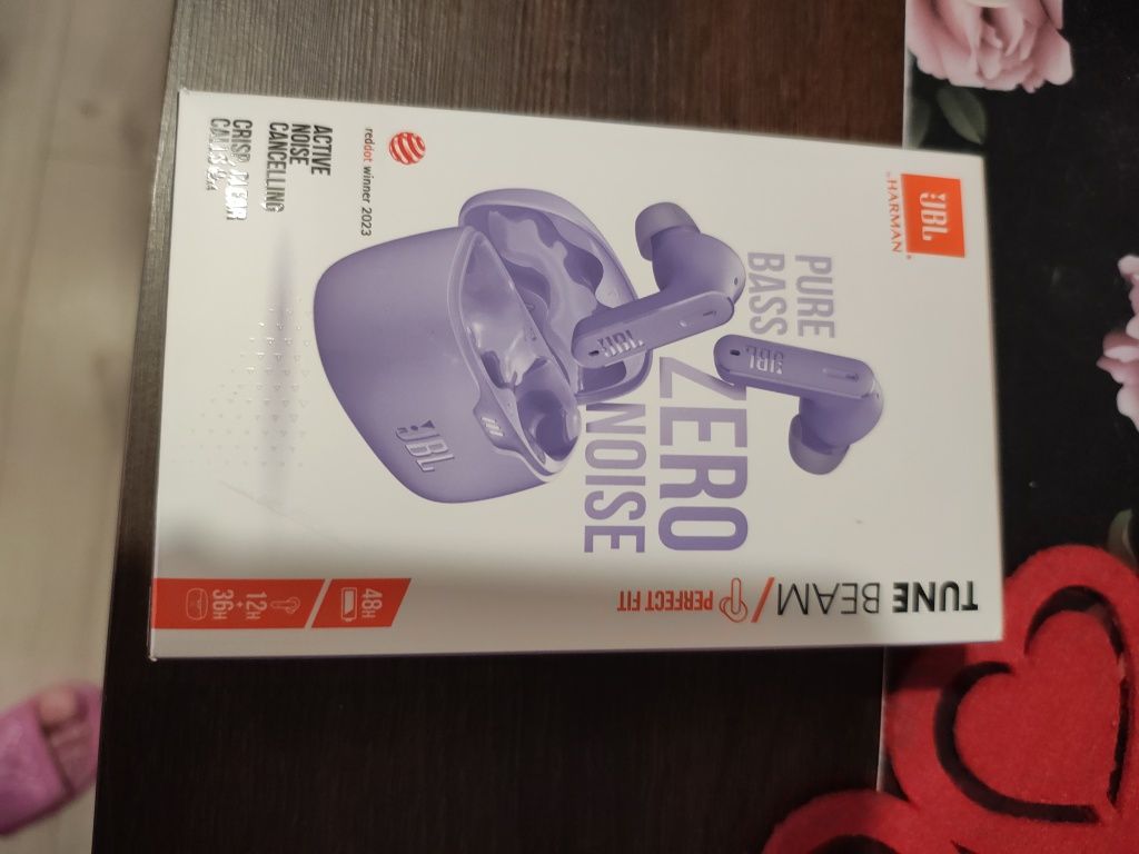 Słuchawki dokanałowe JBL Tune Beam ANC Wodoodporne Fioletowy