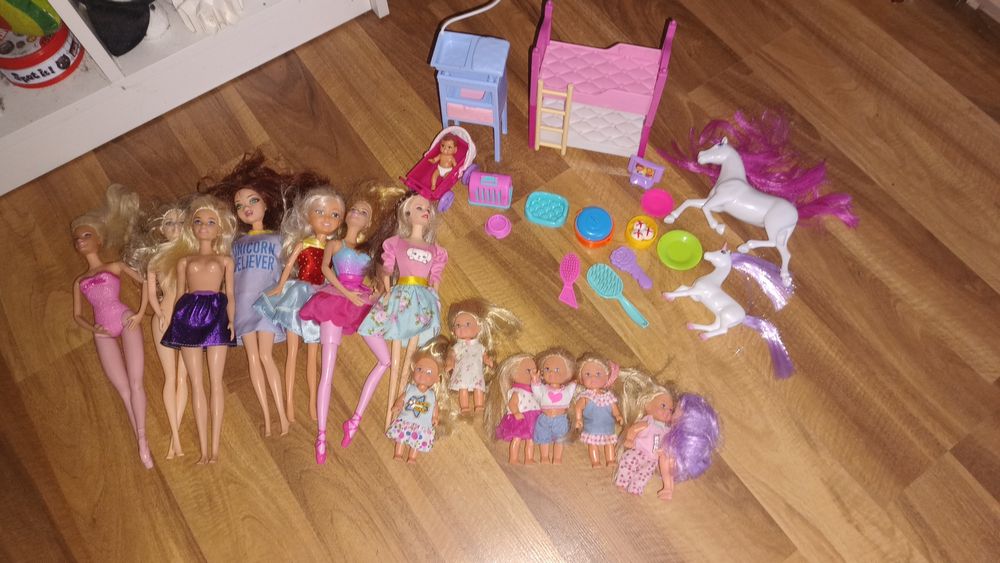 Zestaw akcesoriów do lalki , łąki Barbie evi i inne