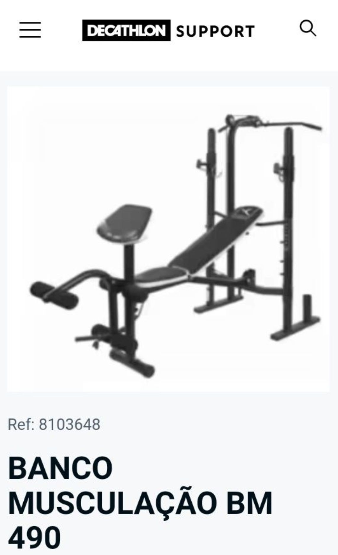 Máquina de musculação Domyos bm 490 NÃO NEGOCIÁVEL