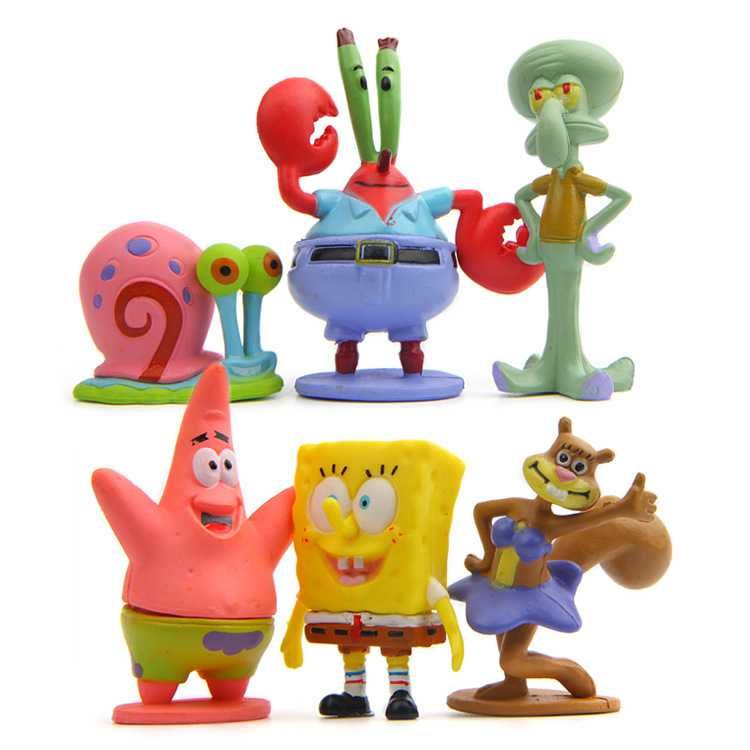 Zestaw figurki Spongebob 6 szt. Nowe Skalmar Gacuś Pan Krab Patryk