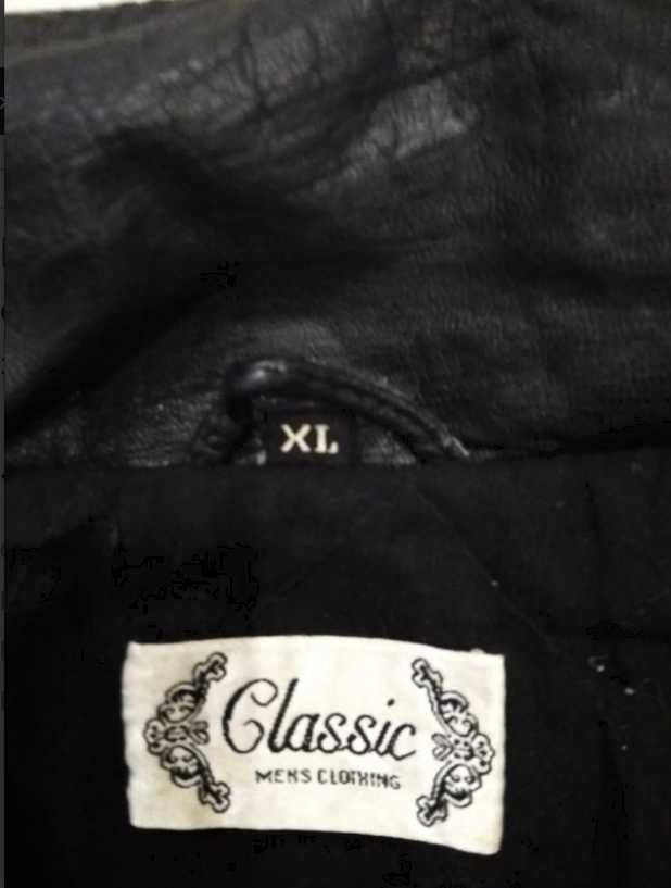 Куртка кожа чёрная тонкий синтепон.индия.*classic*xl\ замеры!700 грн