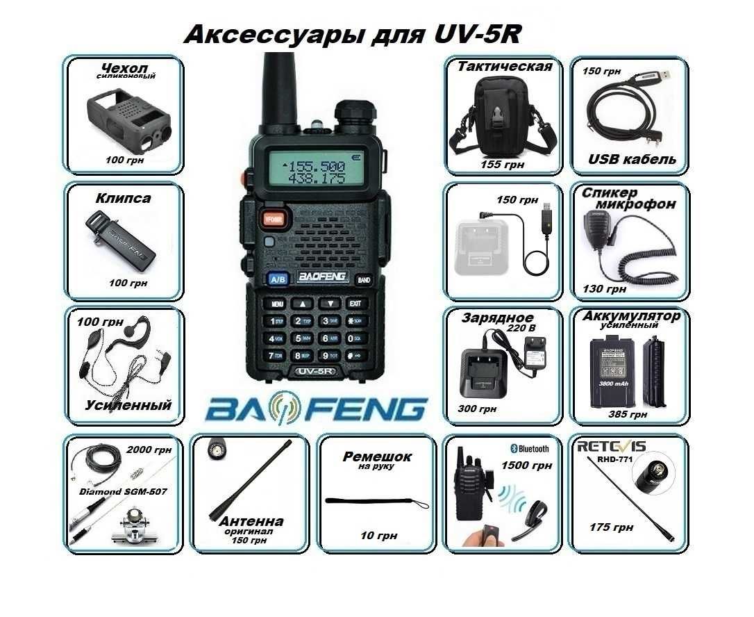 НОВА рація + навушник BAOFENG UV-5R оригінал