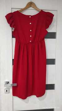Piękna czerwona sukienka guziki s m