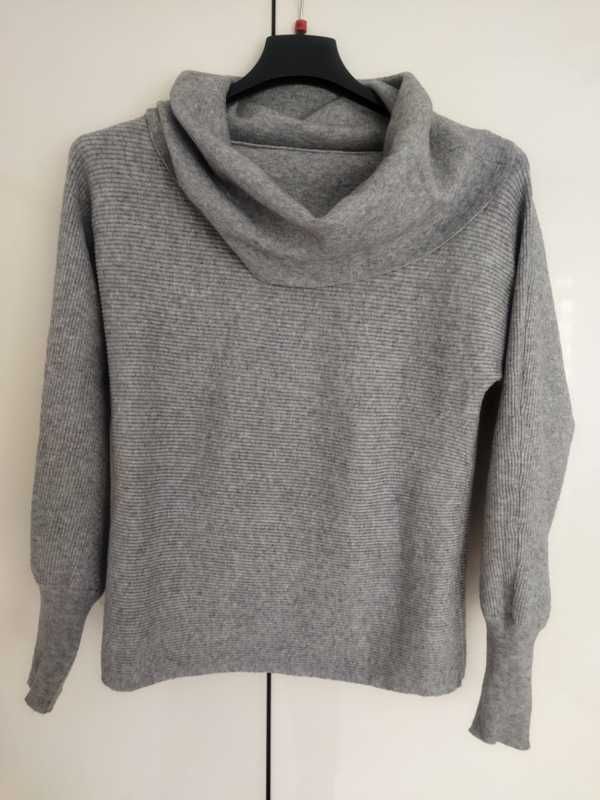 Sweter z golfem damski Reserved. Szary popielaty. Rozmiar M.