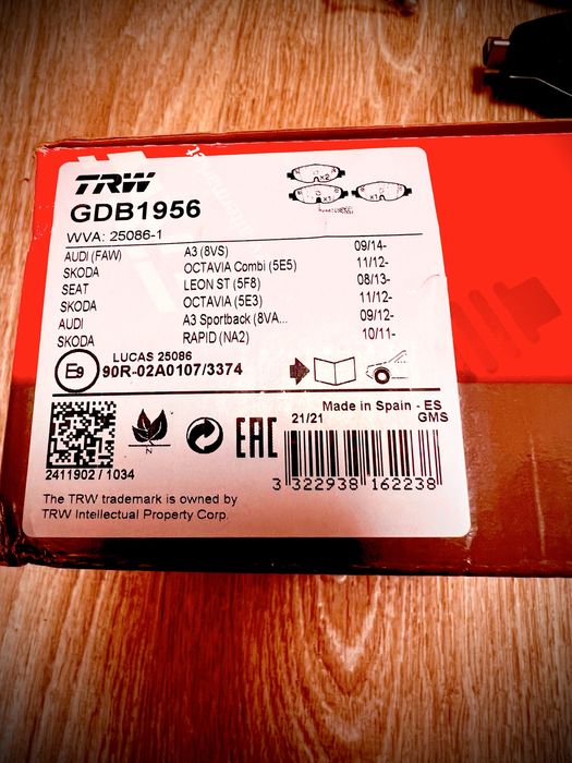 Гальмівні колодки TRW COTEC, комплект GDB1956/2042