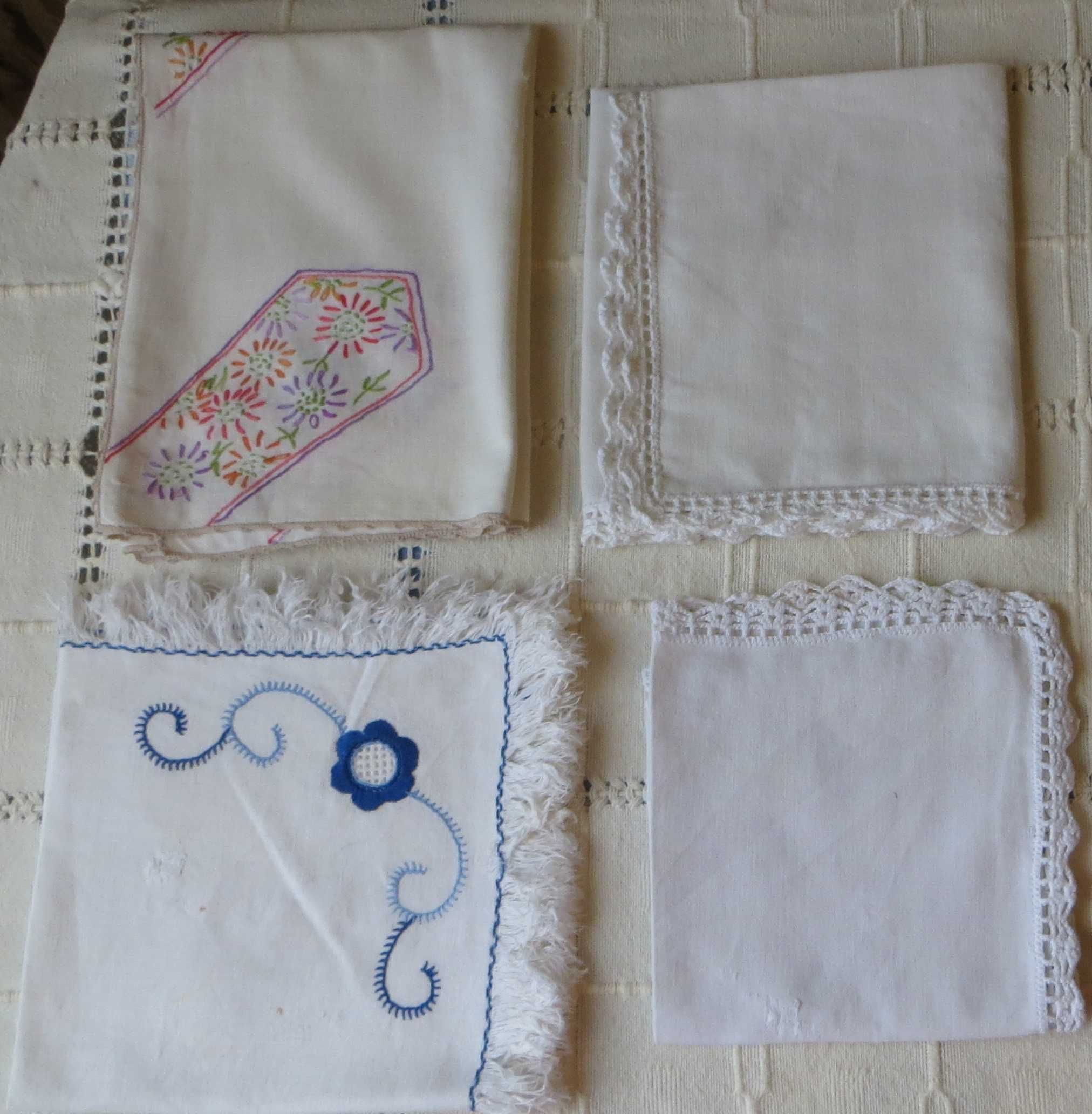 Napperons antigos de linho com 120 anos - Conjunto de 5 Napperons