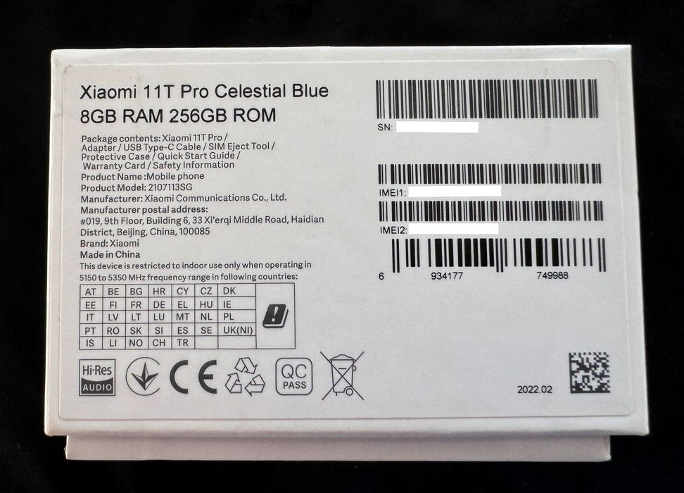 Xiaomi 11T Pro 256 GB Celestial Blue