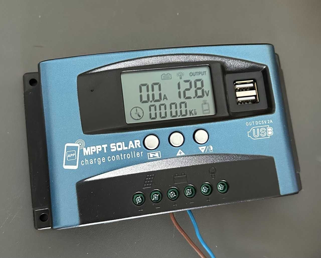 Солнечный контроллер с bluetooth 60А MPPT 12/24В SOLAR с USB