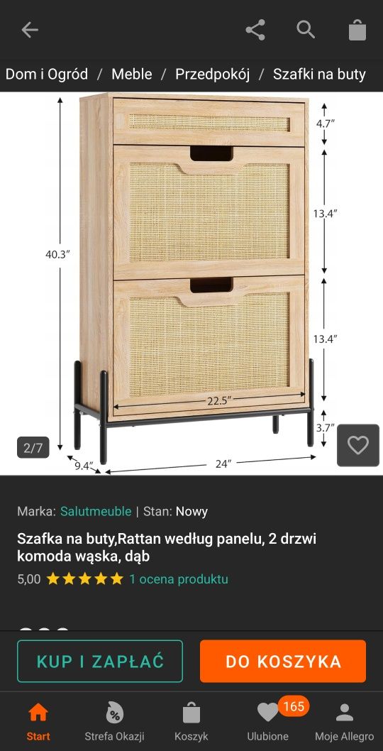Szafka na buty na metalowej podstawie