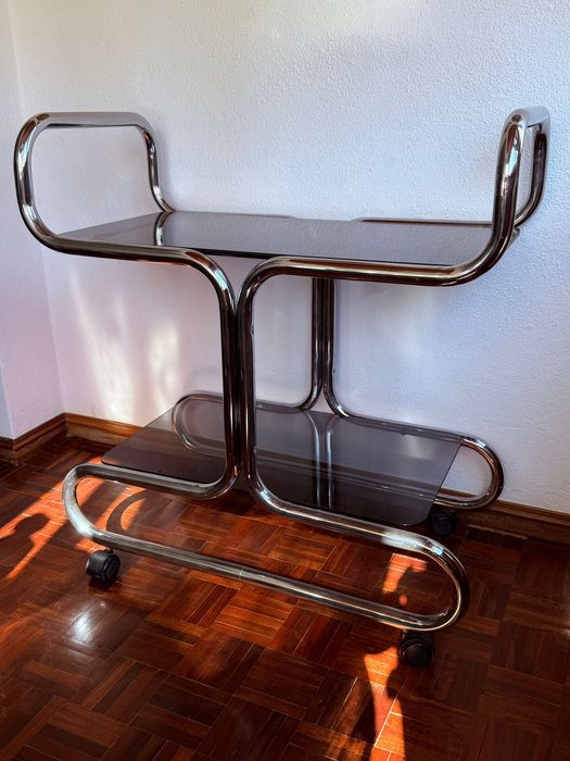 Bar/carrinho bebidas tubular vintage