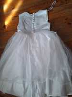 Sukienka Biała balowa na okazje 104/110 tiulowa