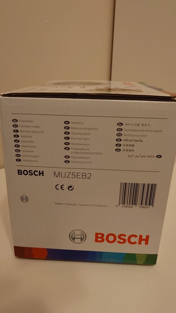 Nowa przystawka do robienia lodów i deserów do Bosch MUM5 model MUZ5EB