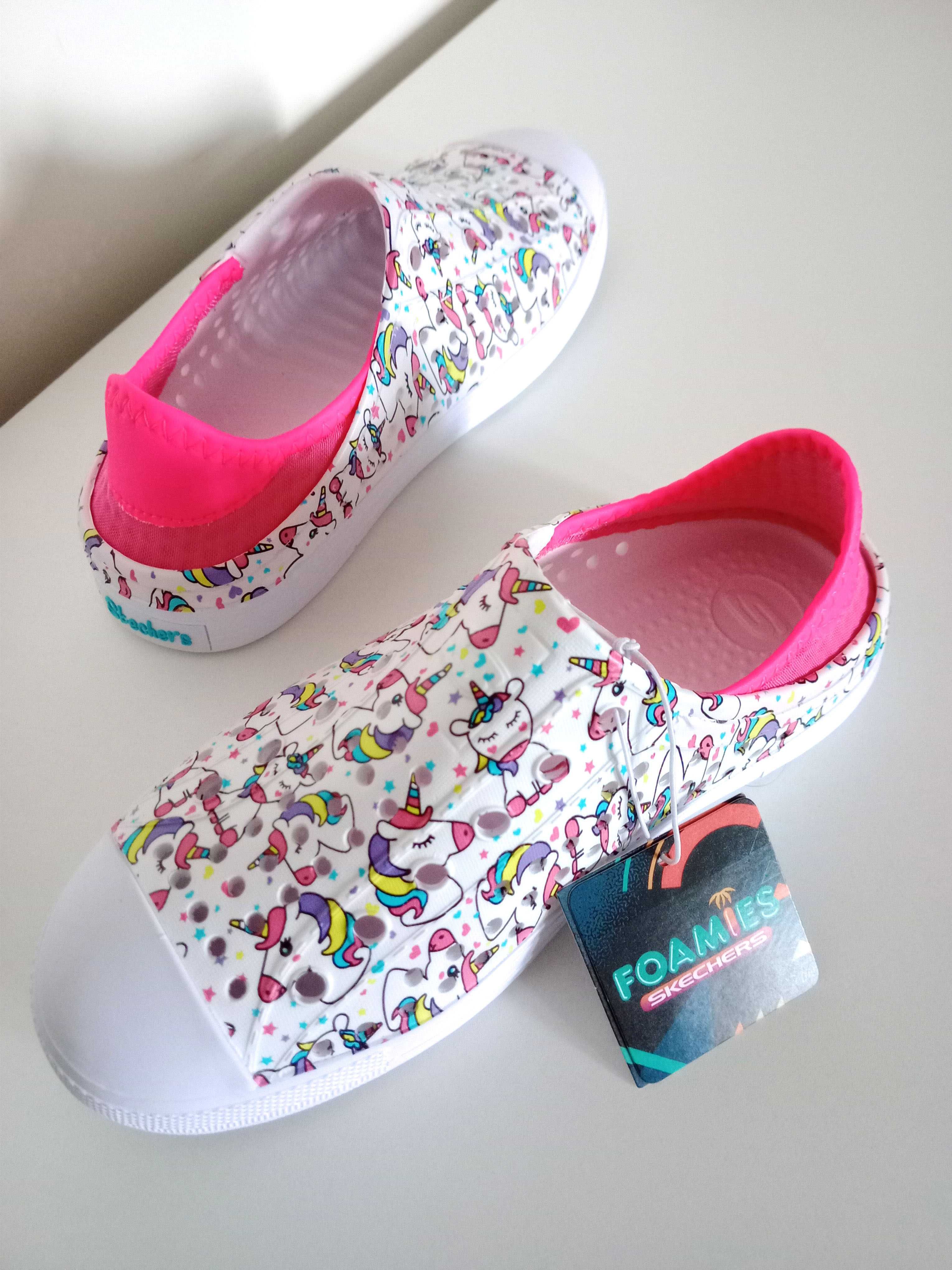 SKECHERS Foamies: Calçado Desportivo menina Unicorn Crocs - nº 35 Novo