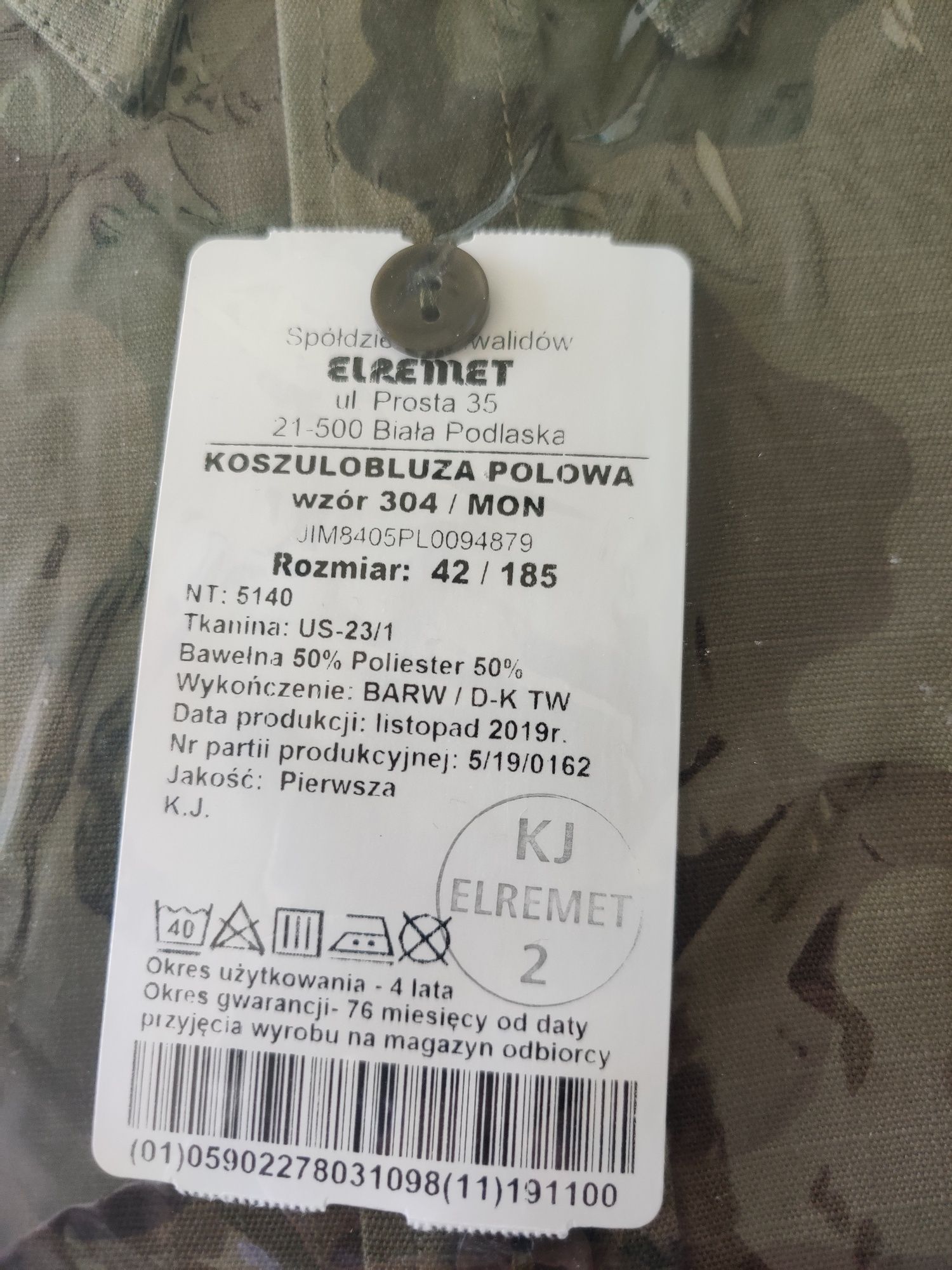 Koszulobluza polowa wzór 304/mon rozmiar 42/185