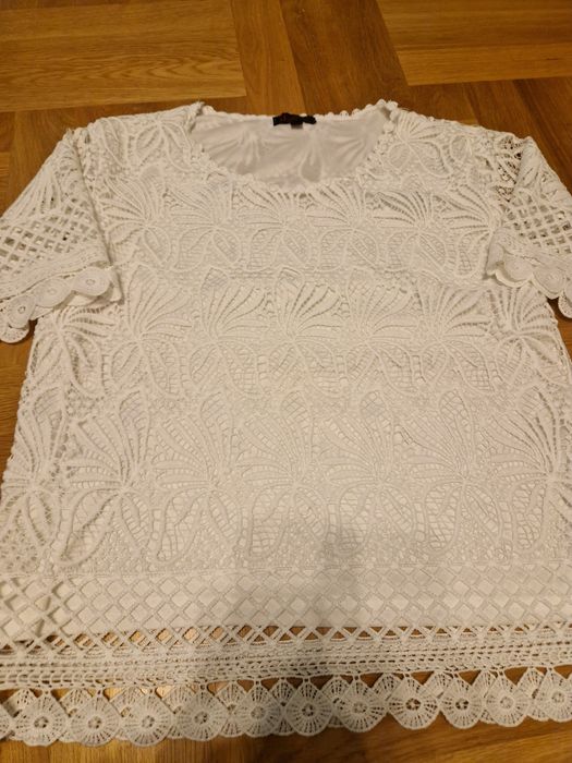 Bluzka koronkowa biala roz. M/L