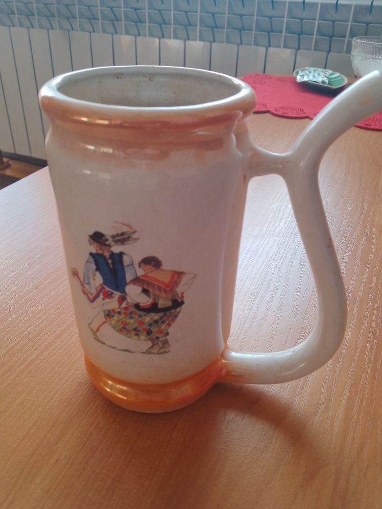 Kubek ceramiczny PRL z uchem