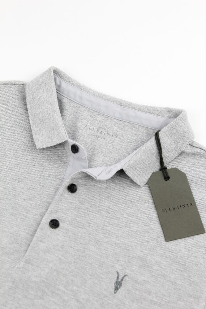 ALLSAINTS Нове чоловіче сіре поло з логотипом. Оригінал. (М)