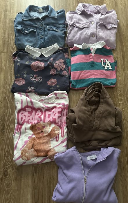 Paka zestaw bluza jeansy dzwony sukienka koszulka szorty