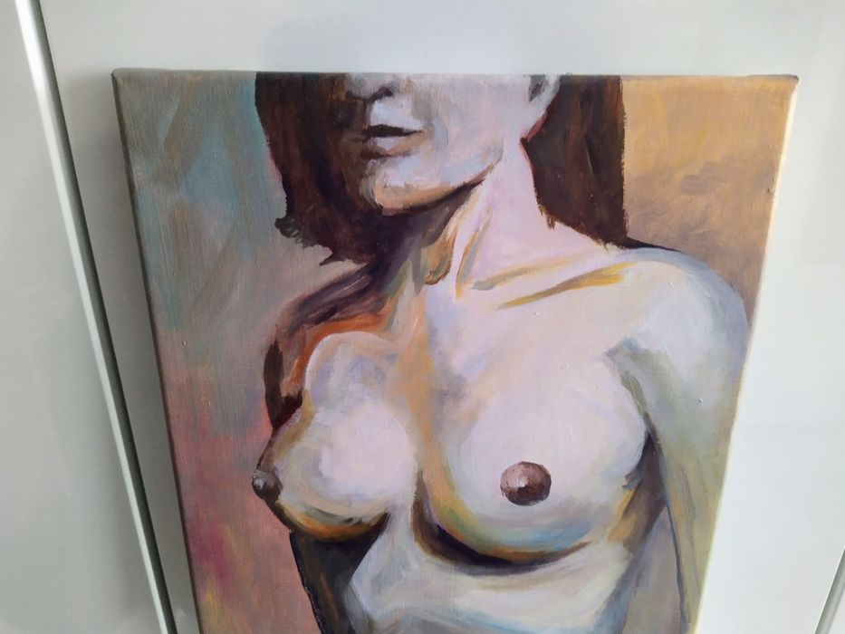 Akt ,,W brązie" olej na płótnie, 25 x 35 cm